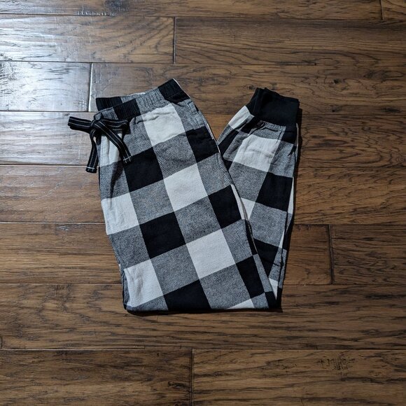 Old Navy pajama joggers pants white buffalo plaid size XS tall - Picture 2 of 12